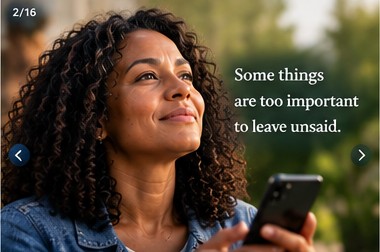 A woman using AfterThought to stay connected