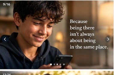 A young person reading a message